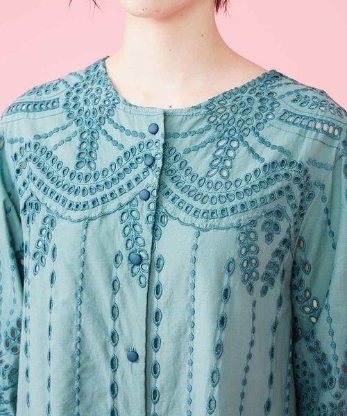 【新品】Jocomomola guirnalda スカラップ刺繍ワンピース Jocomomola（ホコモモラ）の「guirnalda スカラップ刺繍