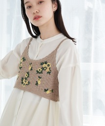 earth music&ecology | フラワー刺繍ビスチェ(ベスト)