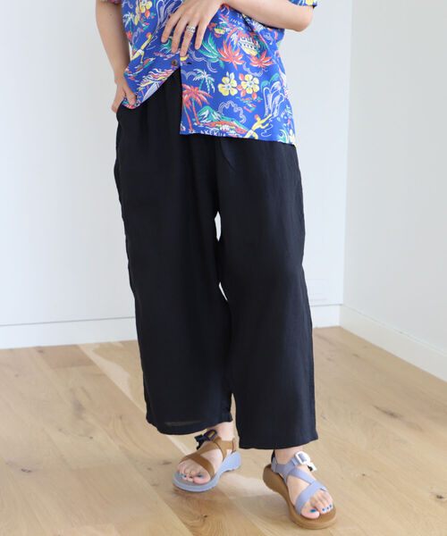 BEAMS BOY(ビームスボーイ)の「BEAMS BOY / リネン ソリッド イージーパンツ 22SS(その他パンツ・レディース・ライム/フューシャピンク/ブラック・FREE)」の4枚目の写真