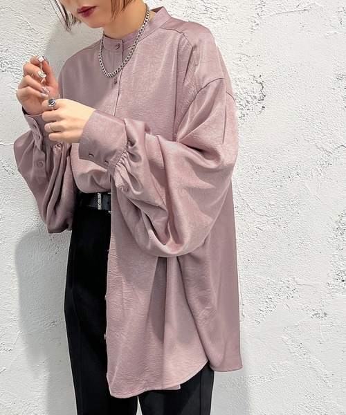 apres jour mignon(アプレジュールミニョン)の「シワシワサテンシャツ【ZOZOTOWN限定アイテム】(シャツ/ブラウス・レディース・グレイッシュベージュ/ブラック/パープル・フリー/X-LARGE)」の17枚目の写真