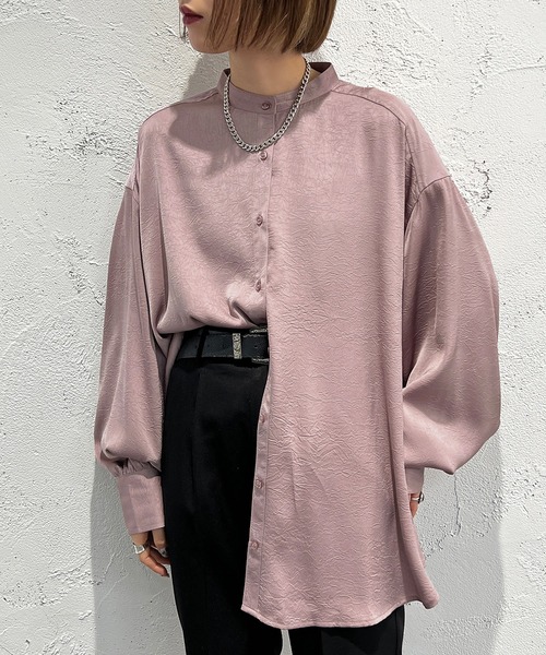 apres jour mignon(アプレジュールミニョン)の「シワシワサテンシャツ【ZOZOTOWN限定アイテム】(シャツ/ブラウス・レディース・グレイッシュベージュ/ブラック/パープル・フリー/X-LARGE)」の18枚目の写真