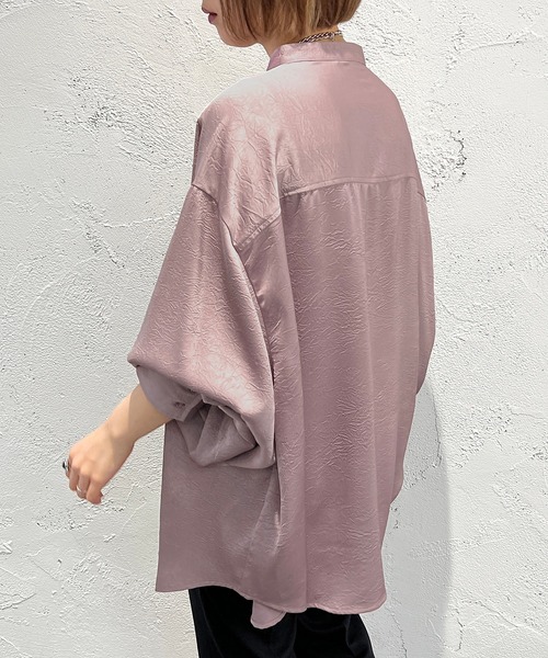 apres jour mignon(アプレジュールミニョン)の「シワシワサテンシャツ【ZOZOTOWN限定アイテム】(シャツ/ブラウス・レディース・グレイッシュベージュ/ブラック/パープル・フリー/X-LARGE)」の19枚目の写真
