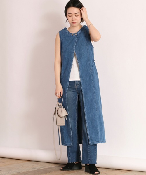 cepo（セポ）の「デニムジレワンピース 2WAY（ワンピース・レディース・ブルー系2/ブルー系3・M）」の2枚目の写真