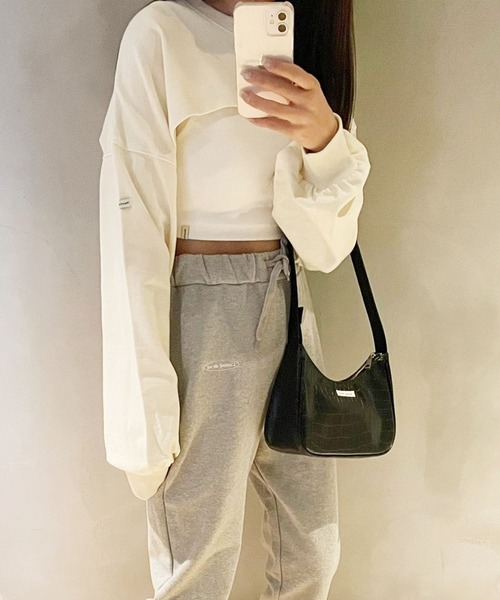 Heather(ヘザー)の「HOLiCベリーショートスウェット 267886(スウェット・レディース・ブラック/アイボリー/グレー・FREE)」の6枚目の写真