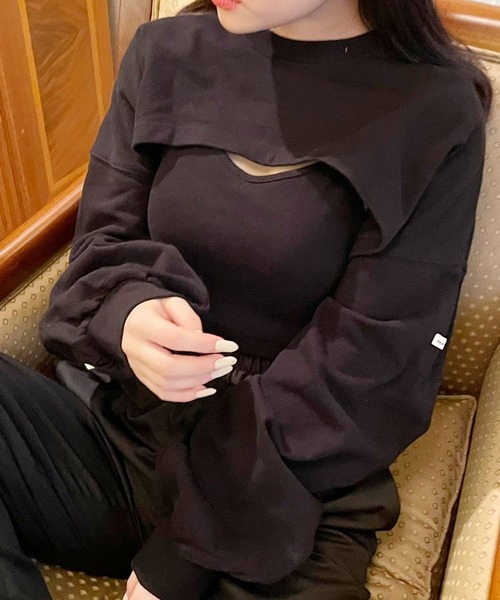 Heather(ヘザー)の「HOLiCベリーショートスウェット 267886(スウェット・レディース・ブラック/アイボリー/グレー・FREE)」の11枚目の写真