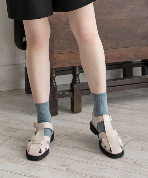 RETRO GIRL（レトロガール）の「グルカサンダル（サンダル・レディース・ブラック/ブラウン/オフホワイト・M/L）」の12枚目の写真