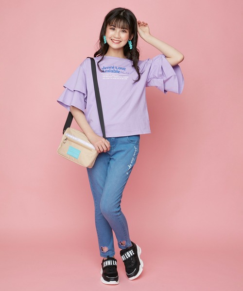 JENNI love（ジェニィラブ）の「シリコンワッペンショルダーバッグ（ショルダーバッグ・キッズ・ブラック/ラベンダー/ベージュ・F）」の6枚目の写真