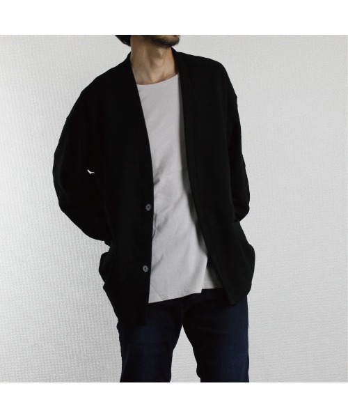 LiSS(リス)の「【Ls】【LiSS】ルーズシルエット カーディガン(カーディガン/ボレロ・メンズ・ブラック/ベージュ/グレー・1/2)」の2枚目の写真