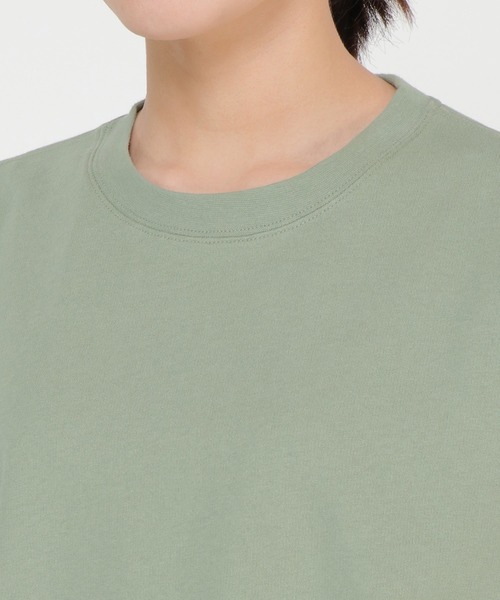 ikka(イッカ)の「ミニ裏毛スウェットライク半袖T(Tシャツ/カットソー・レディース・チャコールグレー/ライトグレー/オフホワイト/イエロー/グリーン・S/M/L)」の8枚目の写真