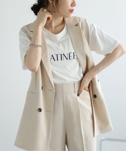 RAY CASSIN(レイカズン)の「カラーフレンチロゴTシャツ(Tシャツ/カットソー・レディース・ベージュ/オフホワイト/ピンク・FREE)」の2枚目の写真