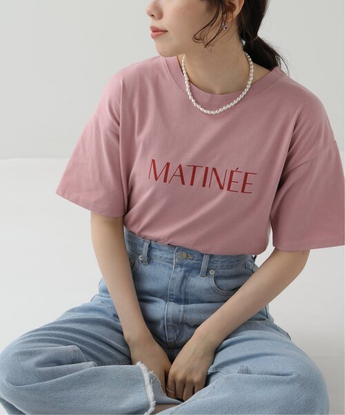 RAY CASSIN(レイカズン)の「カラーフレンチロゴTシャツ(Tシャツ/カットソー・レディース・ベージュ/オフホワイト/ピンク・FREE)」の1枚目の写真