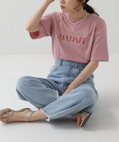 RAY CASSIN(レイカズン)の「カラーフレンチロゴTシャツ(Tシャツ/カットソー・レディース・ベージュ/オフホワイト/ピンク・FREE)」の5枚目の写真