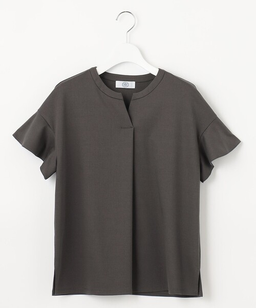 J.PRESS（ジェイプレス）の「【UVケア・接触冷感】コンパクトコットンスムース キーネック カットソー（Tシャツ/カットソー・レディース・ホワイト系/グレー系/ネイビー系/ブルー系/ベージュ系/ピンク系・T15/T13）」の14枚目の写真
