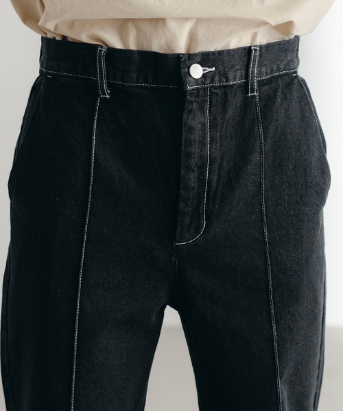 epnok（エプノック）の「センターシームストレートデニム（デニムパンツ・メンズ・ブラック/グレー/ダークインディゴブルー/ナチュラル・SMALL/MEDIUM/LARGE）」の11枚目の写真