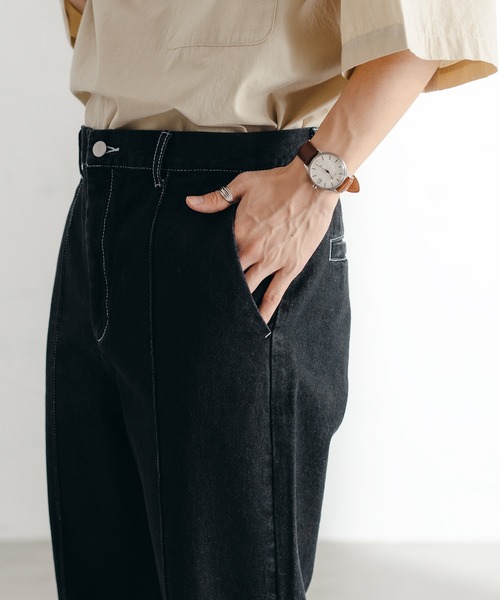 epnok（エプノック）の「センターシームストレートデニム（デニムパンツ・メンズ・ブラック/グレー/ダークインディゴブルー/ナチュラル・SMALL/MEDIUM/LARGE）」の12枚目の写真