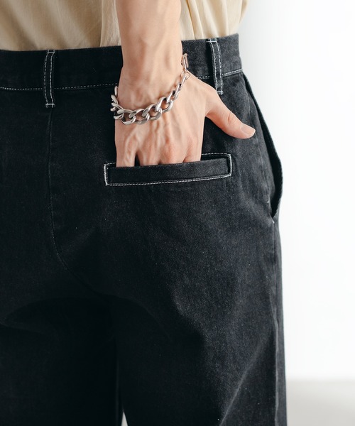 epnok（エプノック）の「センターシームストレートデニム（デニムパンツ・メンズ・ブラック/グレー/ダークインディゴブルー/ナチュラル・SMALL/MEDIUM/LARGE）」の13枚目の写真