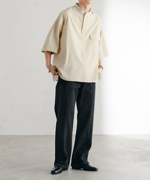 epnok（エプノック）の「センターシームストレートデニム（デニムパンツ・メンズ・ブラック/グレー/ダークインディゴブルー/ナチュラル・SMALL/MEDIUM/LARGE）」の8枚目の写真