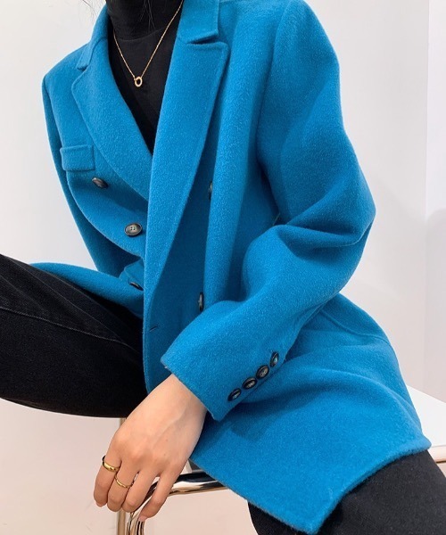 Mayree（メイリー）の「【almo】ブルーチェスターコート(SP)（チェスターコート・レディース・ブルー・FREE）」の6枚目の写真