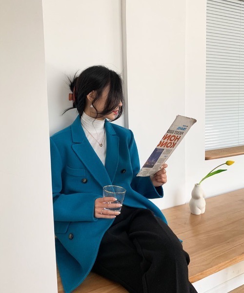 Mayree（メイリー）の「【almo】ブルーチェスターコート(SP)（チェスターコート・レディース・ブルー・FREE）」の7枚目の写真