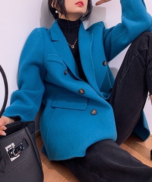 Mayree（メイリー）の「【almo】ブルーチェスターコート(SP)（チェスターコート・レディース・ブルー・FREE）」の8枚目の写真