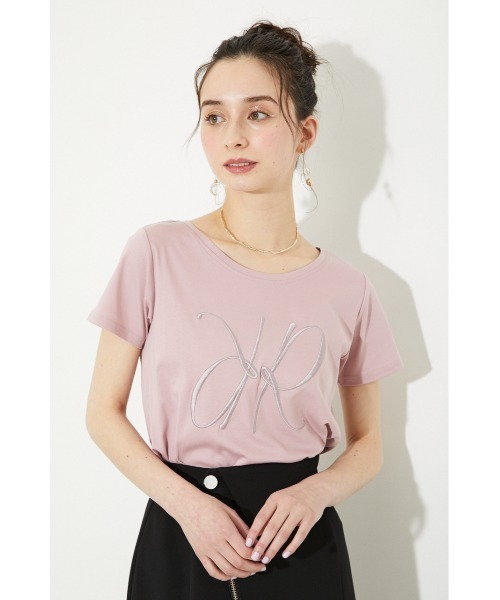 rienda(リエンダ)の「RRロゴ刺繍Tシャツ(Tシャツ/カットソー・レディース・ホワイト/ブラック/ベージュ/ピンク/ライム・FREE)」の7枚目の写真