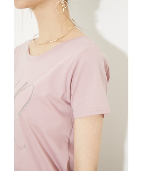 rienda(リエンダ)の「RRロゴ刺繍Tシャツ(Tシャツ/カットソー・レディース・ホワイト/ブラック/ベージュ/ピンク/ライム・FREE)」の13枚目の写真