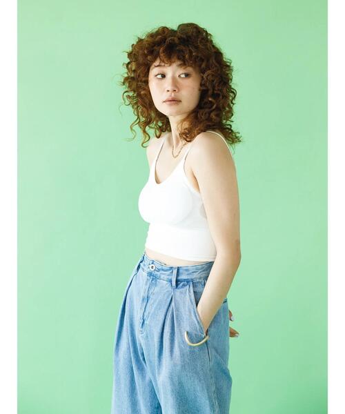 koe（コエ）の「【パット付き】テレコブラトップキャミ＊（キャミソール・レディース・ホワイト/ブラック/ベージュ・M）」の4枚目の写真