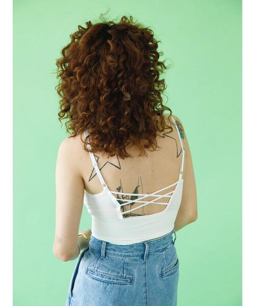 koe（コエ）の「【パット付き】テレコブラトップキャミ＊（キャミソール・レディース・ホワイト/ブラック/ベージュ・M）」の8枚目の写真