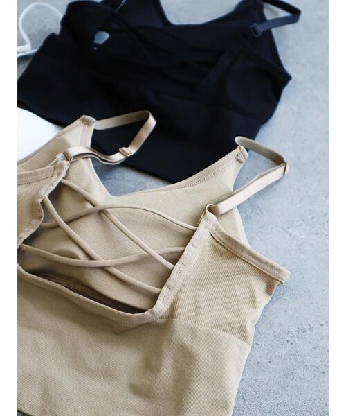 koe（コエ）の「【パット付き】テレコブラトップキャミ＊（キャミソール・レディース・ホワイト/ブラック/ベージュ・M）」の22枚目の写真
