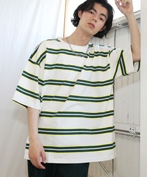 Buyer's Select/オーバーサイズ5分袖ボーダー Tシャツ マルチボーダー