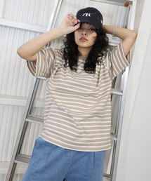Buyer's Select/オーバーサイズ5分袖ボーダー Tシャツ マルチボーダー