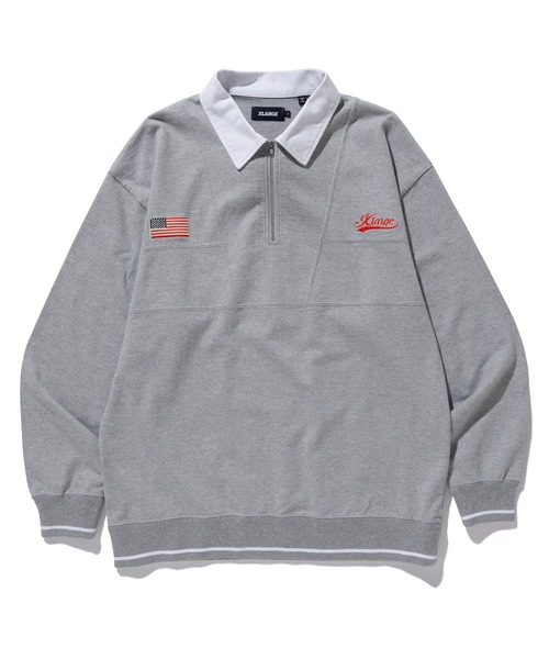 XLARGE（エクストララージ）の「EMBROIDERED RUGBY SHIRT XLARGE（ポロシャツ・メンズ・ブラック/アッシュ・XL/S/L/M）」の5枚目の写真