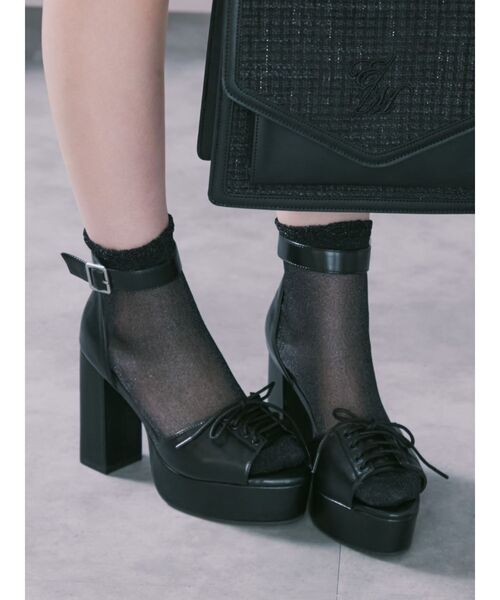 EATME（イートミー）の「レースアップオープントゥサンダル（サンダル・レディース・ベージュ/バーガンディー/ブラック・S/M/L）」の9枚目の写真