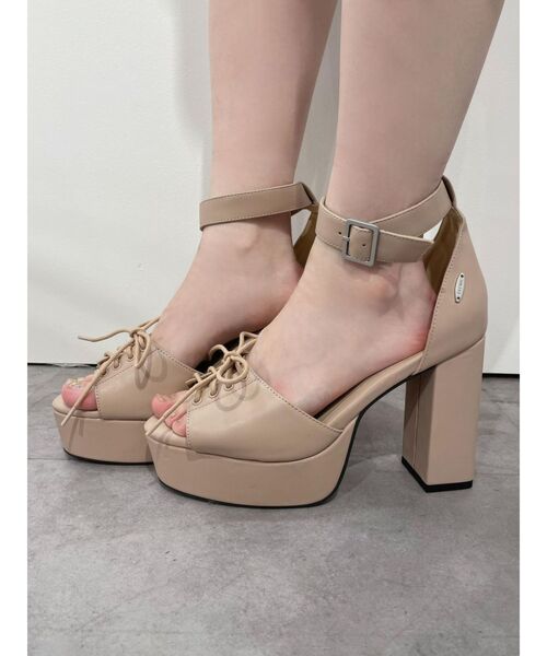 EATME（イートミー）の「レースアップオープントゥサンダル（サンダル・レディース・ベージュ/バーガンディー/ブラック・S/M/L）」の21枚目の写真