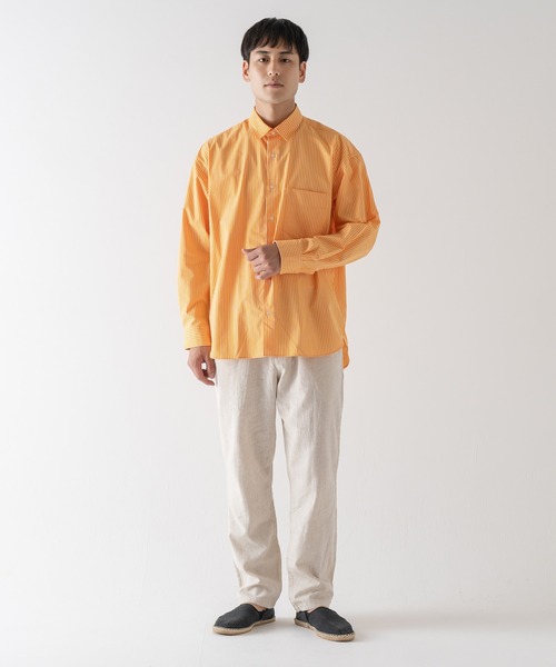 Paul&JOE シルクブラウス　オレンジ　バンドカラー BRICK & SONS（ブリックアンドサンズ）の「リラックスバック