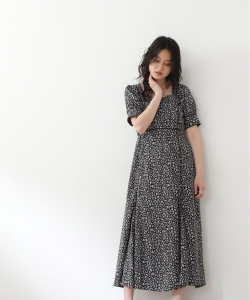 N.（N. Natural Beauty Basic）（エヌエヌナチュラルビューティーベーシック）の「スクエアネックパイピングワンピース《S Size Line》（ワンピース・レディース・ブラック系その他/グリーン系その他2・MEDIUM/SMALL）」の5枚目の写真