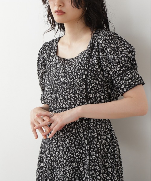 N.（N. Natural Beauty Basic）（エヌエヌナチュラルビューティーベーシック）の「スクエアネックパイピングワンピース《S Size Line》（ワンピース・レディース・ブラック系その他/グリーン系その他2・MEDIUM/SMALL）」の9枚目の写真