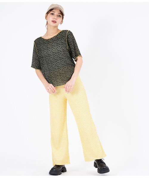 CHILLE（チル）の「小花柄メローシアートップスTシャツ（Tシャツ/カットソー・レディース・ブラック/ブラウン・FREE）」の15枚目の写真