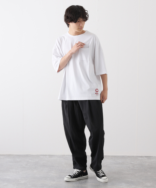 JOURNAL STANDARD relume(ジャーナルスタンダード レリューム)の「【CLOVERU / クローバル】SHELTECH with Cloveru WideT(Tシャツ/カットソー・メンズ・ホワイト/ブラック・MEDIUM/LARGE)」の3枚目の写真
