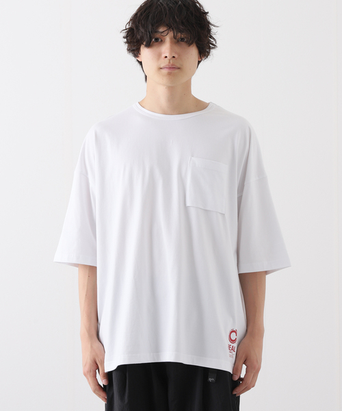 JOURNAL STANDARD relume(ジャーナルスタンダード レリューム)の「【CLOVERU / クローバル】SHELTECH with Cloveru WideT(Tシャツ/カットソー・メンズ・ホワイト/ブラック・MEDIUM/LARGE)」の4枚目の写真