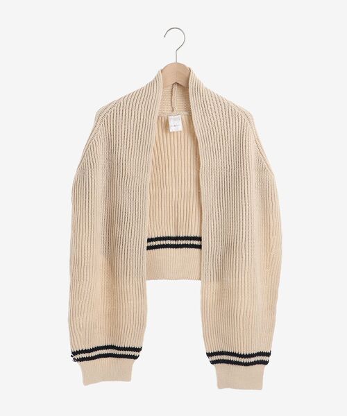 le.coeur blanc（ルクールブラン）の「ラインショルダーマフラー（マフラー・レディース・ベージュ/チャコールグレー・FREE）」の3枚目の写真