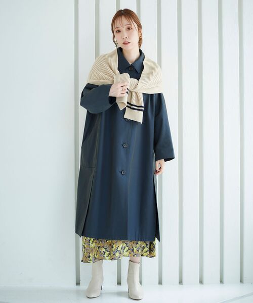 le.coeur blanc（ルクールブラン）の「ラインショルダーマフラー（マフラー・レディース・ベージュ/チャコールグレー・FREE）」の13枚目の写真