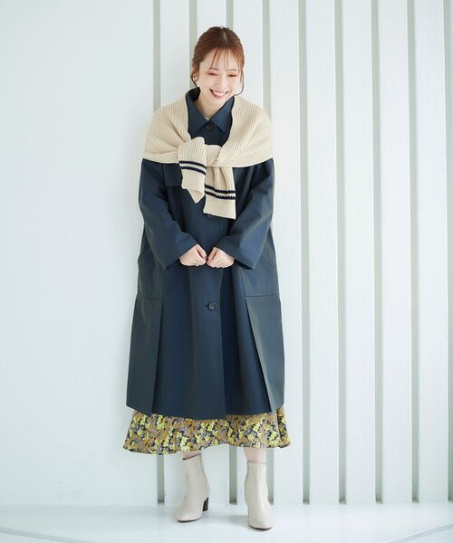 le.coeur blanc（ルクールブラン）の「ラインショルダーマフラー（マフラー・レディース・ベージュ/チャコールグレー・FREE）」の20枚目の写真