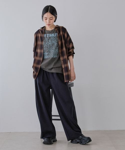 JEANASIS アソートチェックシャツ オンブレチェックシャツ ブラウン JEANASIS アソートチェックシャツ オンブレチェックシャツ ブラウン