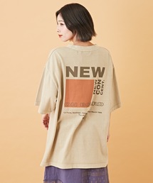 CUBE SUGAR（キューブシュガー）の「バックプリント半袖クルーネックビッグTシャツ（Tシャツ/カットソー）」