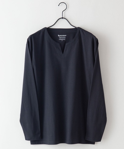 Blue Standard (ブルースタンダード)の「【Blue Standard/ブルースタンダード】ZEROSTAIN ゼロステイン 汗染みの目立ちにくいTシャツ UVカット 撥水性 汚れが付きにくい キーネックロンT(Tシャツ/カットソー・メンズ・ホワイト/チャコールグレー/ブラック/杢グレー/ダークブルー・MEDIUM/LARGE/X-LARGE)」の17枚目の写真