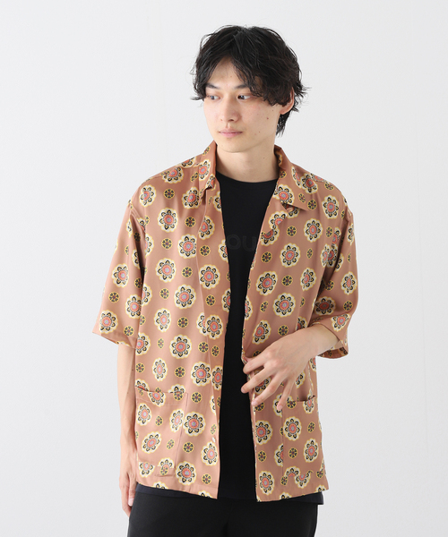 JOURNAL STANDARD(ジャーナルスタンダード)の「【OFFICINA】オープンカラー 半袖 柄シャツ(シャツ/ブラウス・メンズ・ブラック/オレンジ/ブルー系その他/コバルトブルー・MEDIUM/LARGE)」の4枚目の写真