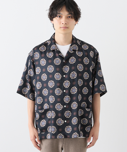 JOURNAL STANDARD(ジャーナルスタンダード)の「【OFFICINA】オープンカラー 半袖 柄シャツ(シャツ/ブラウス・メンズ・ブラック/オレンジ/ブルー系その他/コバルトブルー・MEDIUM/LARGE)」の9枚目の写真