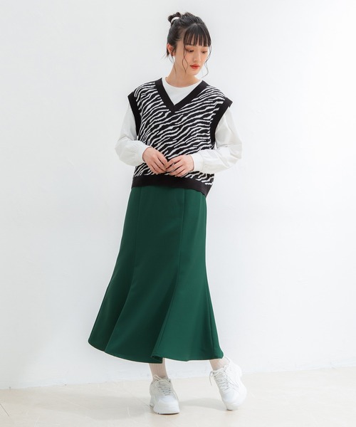 Honeys（ハニーズ）の「マーメイドスカート（スカート・レディース・グリーン/ブラウン/ブラック/グレイッシュベージュ・L/S/LL/M）」の10枚目の写真