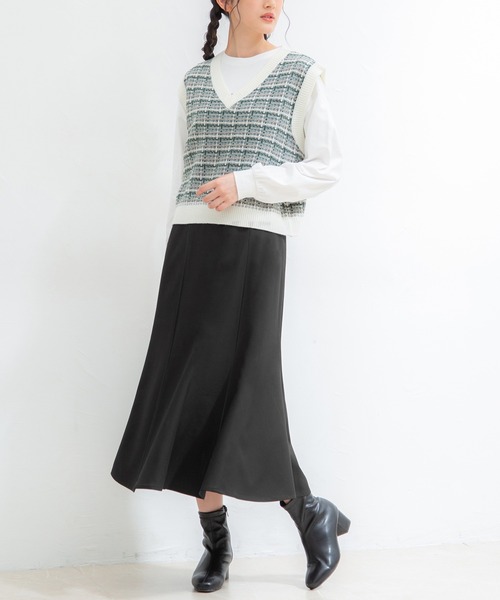 Honeys（ハニーズ）の「マーメイドスカート（スカート・レディース・グリーン/ブラウン/ブラック/グレイッシュベージュ・L/S/LL/M）」の5枚目の写真